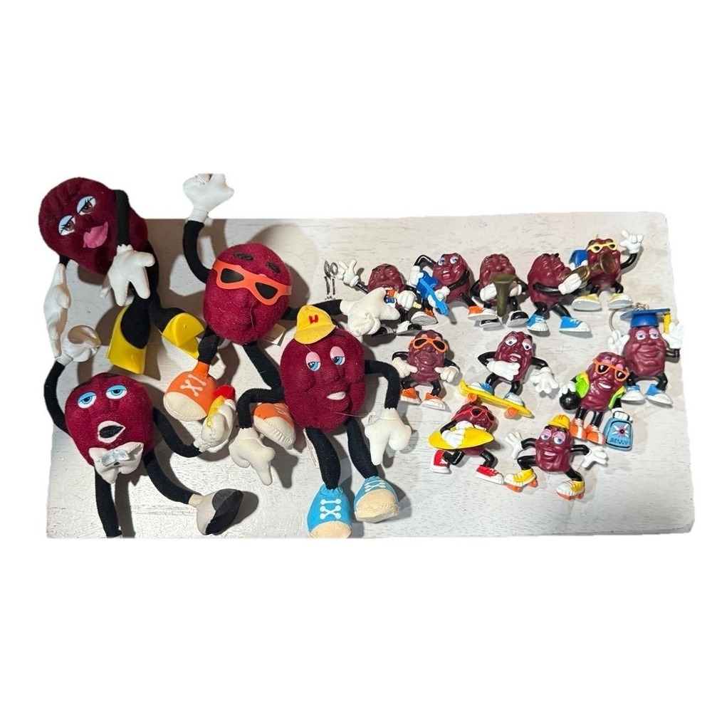 Vintage California Raisin Lot Of 15 11 Figures 4 Bendable Plush